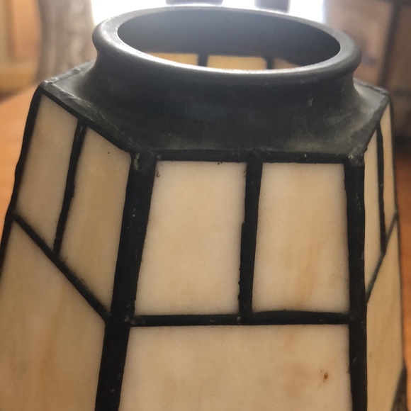 Ceiling Light Six-Sided Slag Stained Glass Shade 5”x5.5” - Picture 5 of 5